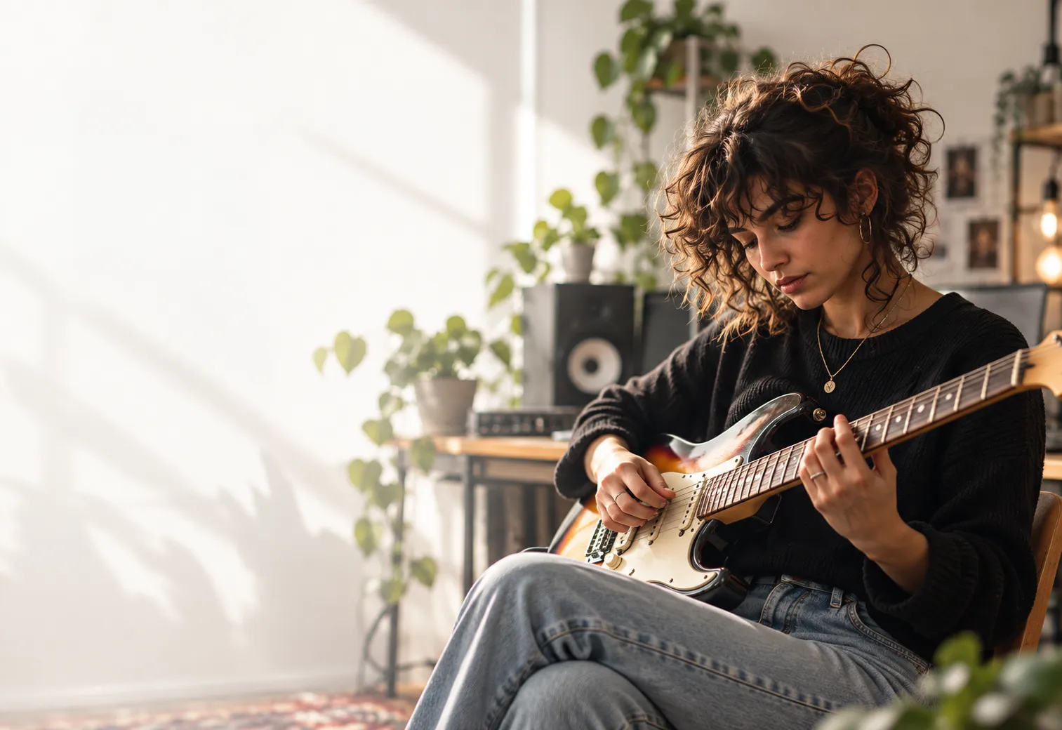 Conceptual image of music creation in a studio